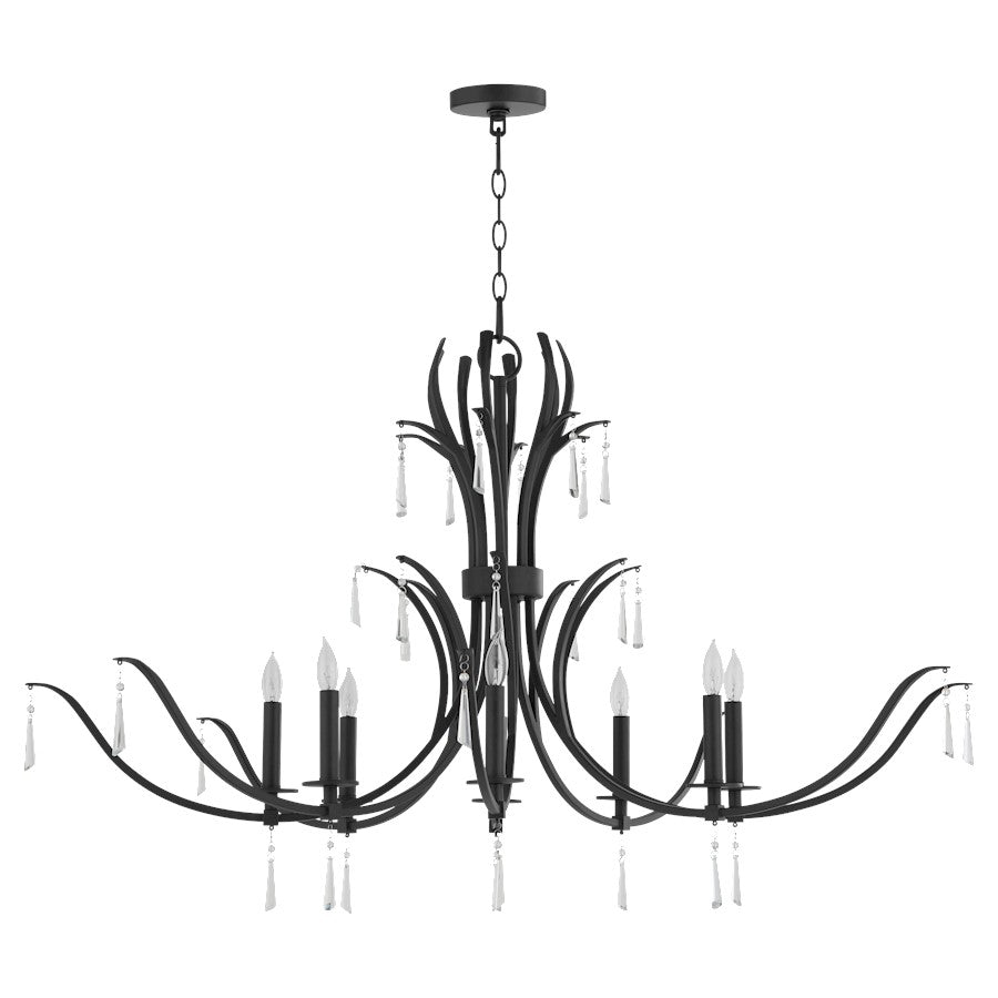 Quorum Majesty 8Lt Chandelier, Matte Black - 620-8-59