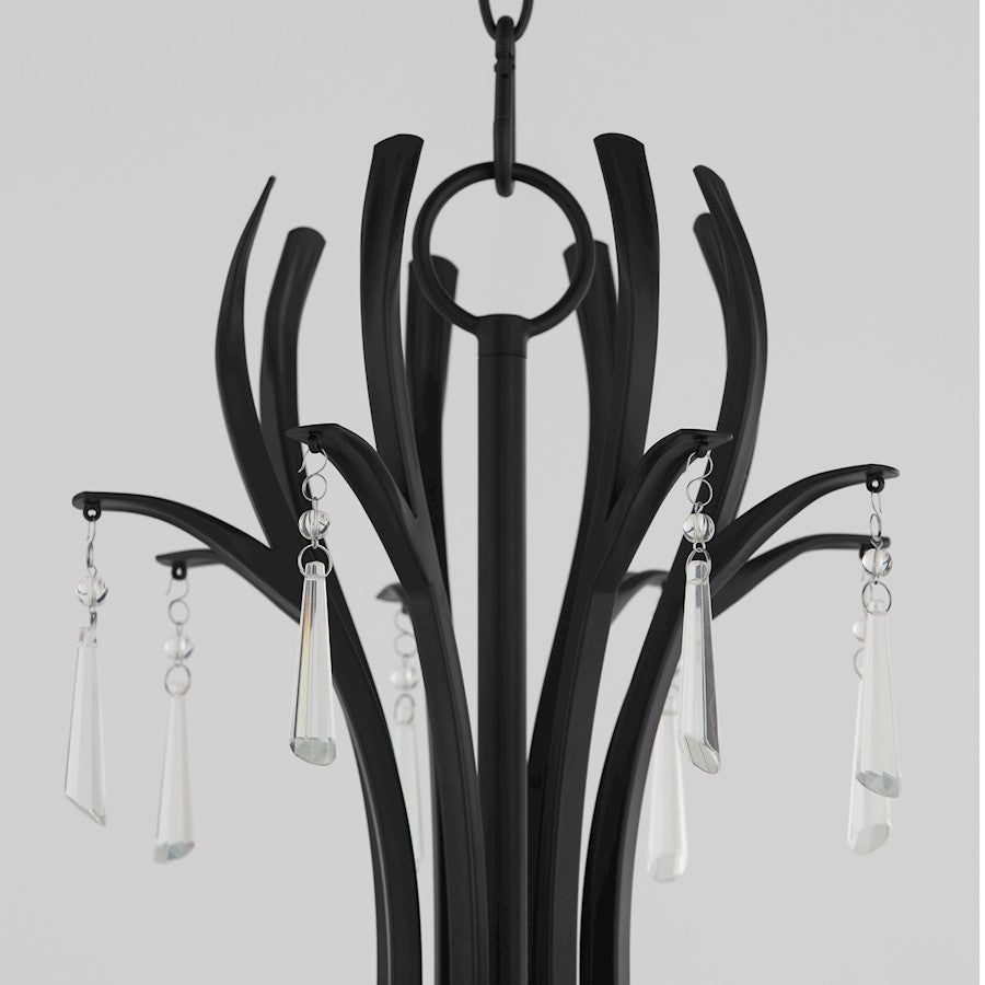 8 Light Chandelier, Matte Black