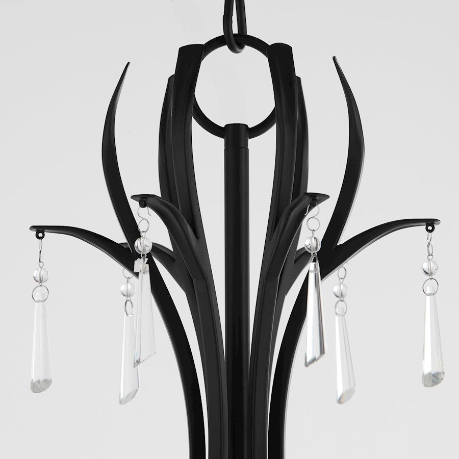 6 Light Ellipse Chandelier, Matte Black