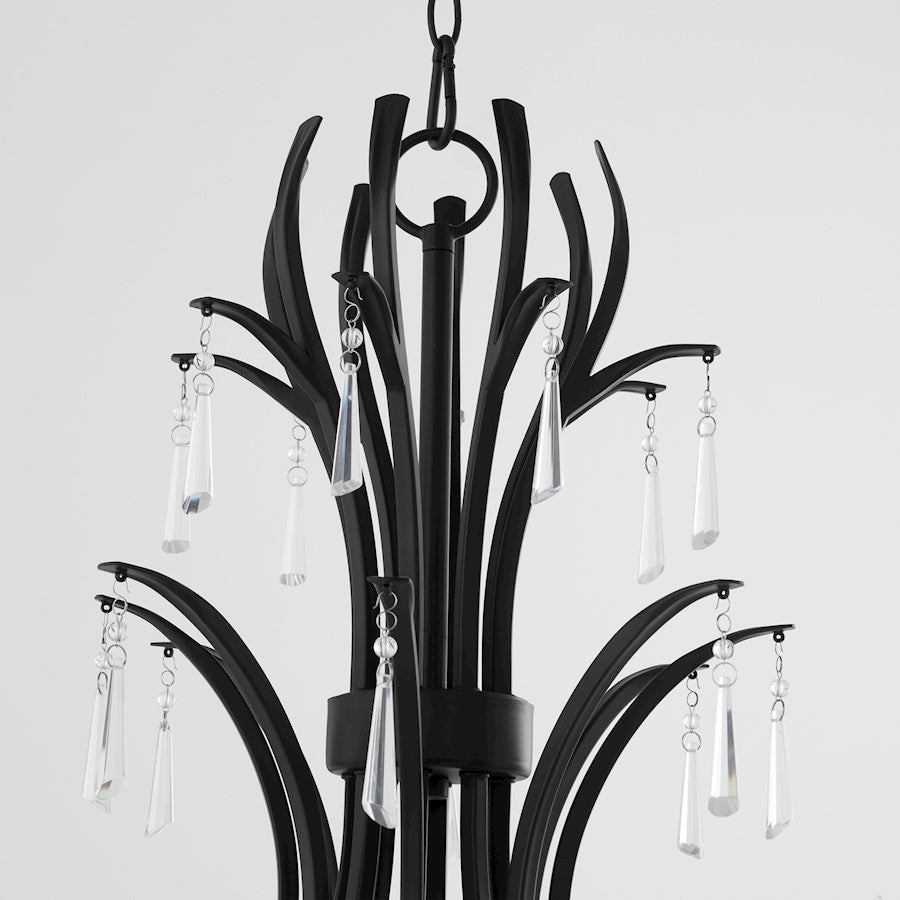 8 Light Ellipse Chandelier, Matte Black