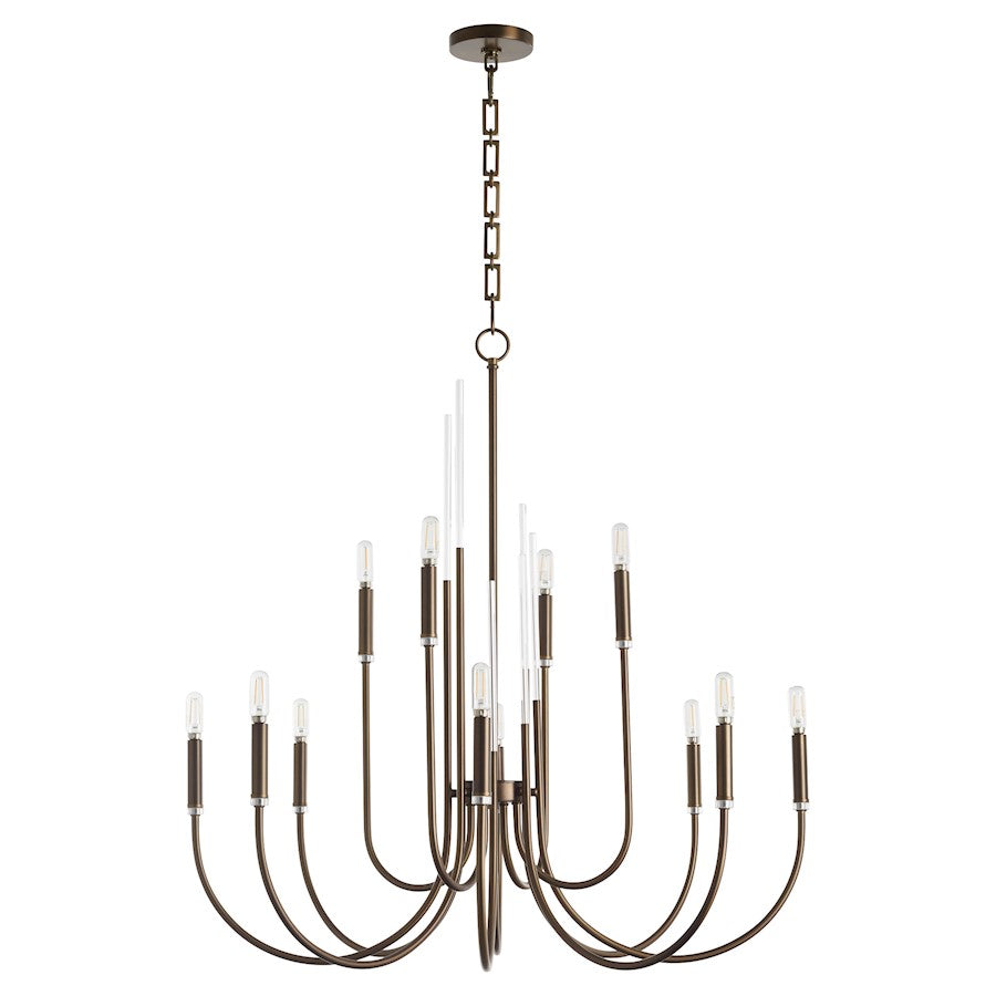 Quorum Summit 12Lt Chandelier, Dark Brass - 6223-12-81