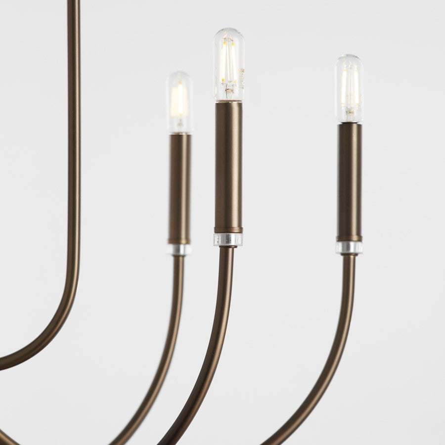 12 Light Chandelier, Dark Brass