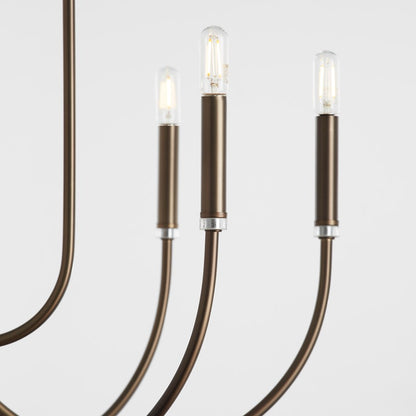 12 Light Chandelier, Dark Brass