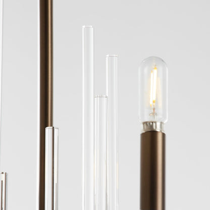 6 Light Chandelier, Dark Brass