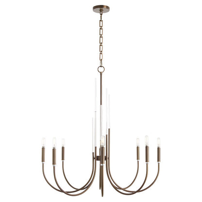 8 Light Chandelier, Dark Brass