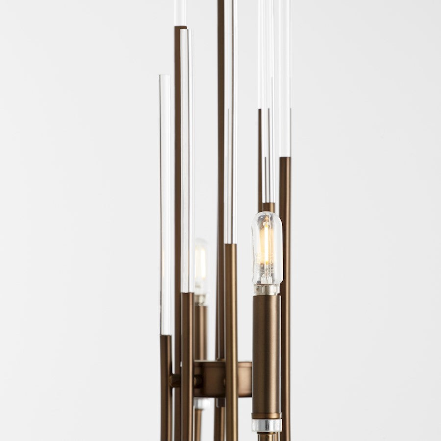 8 Light Chandelier, Dark Brass