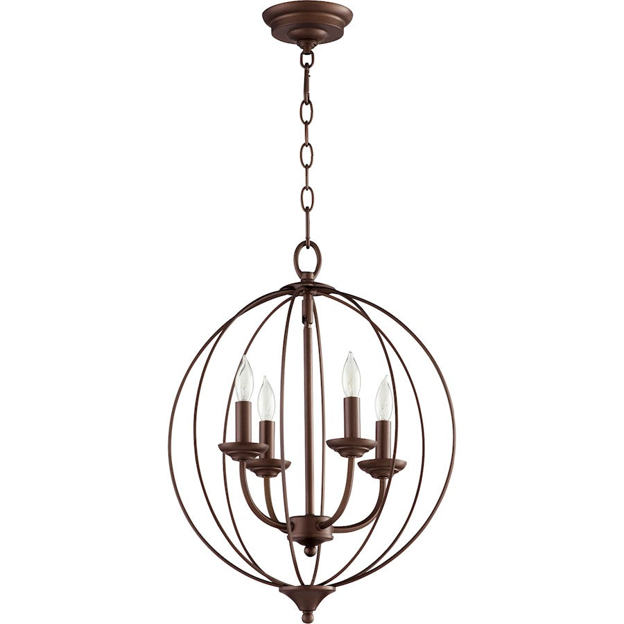 Quorum Flora 4 Light 15.25' Chandelier, Oiled Bronze