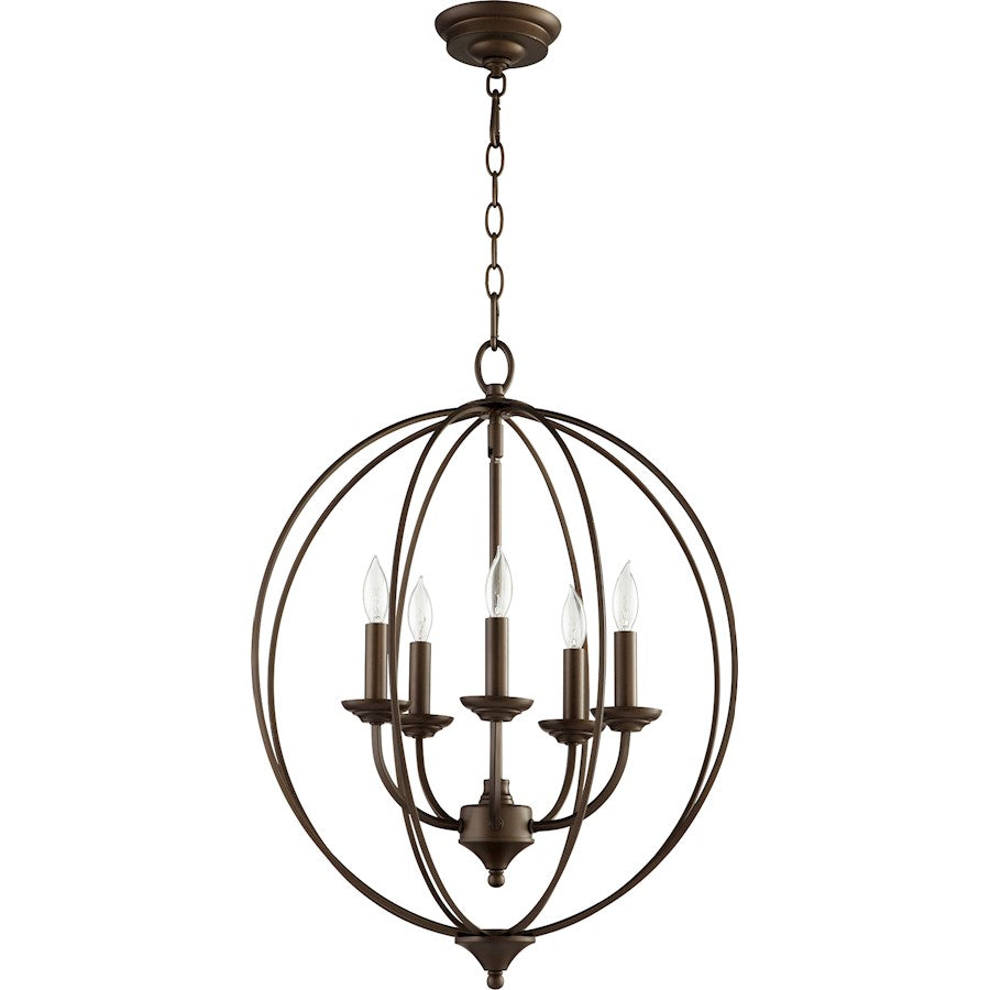 Quorum Flora 5 Light 19.25' Chandelier, Oiled Bronze