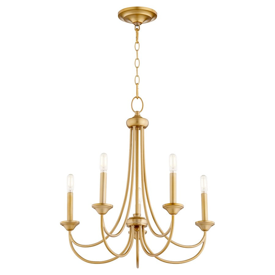 Brooks Cand Chandelier, Aged Brass