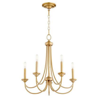 Brooks Cand Chandelier, Aged Brass