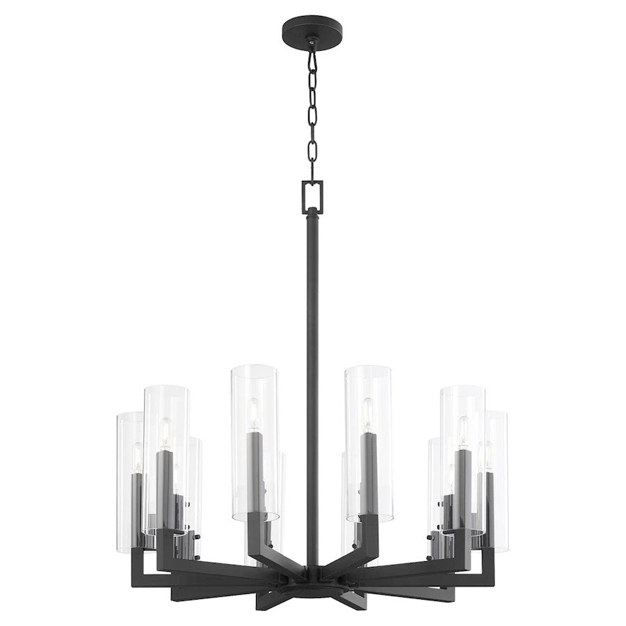 10 Light Chandelier, Textured Black