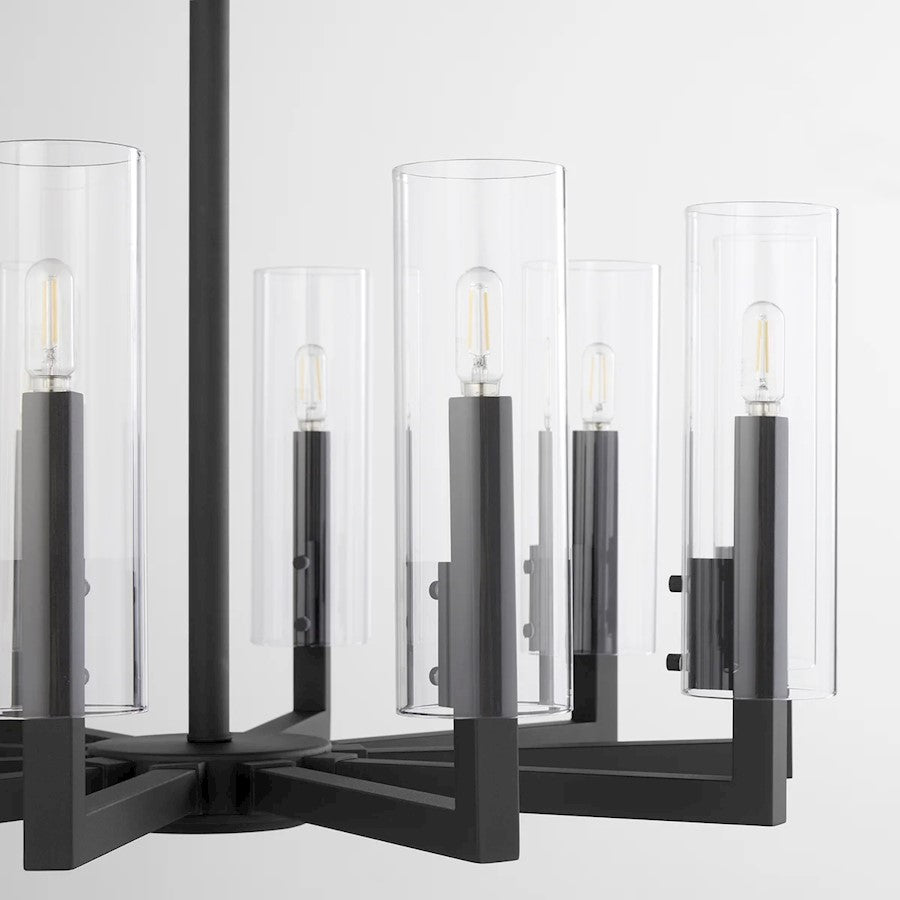 10 Light Chandelier, Textured Black