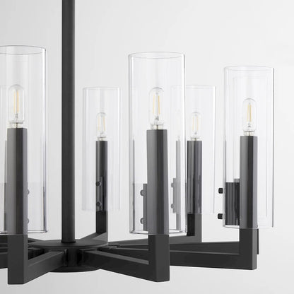 10 Light Chandelier, Textured Black