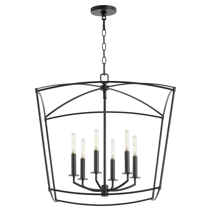6 Light Pendant, Matte Black