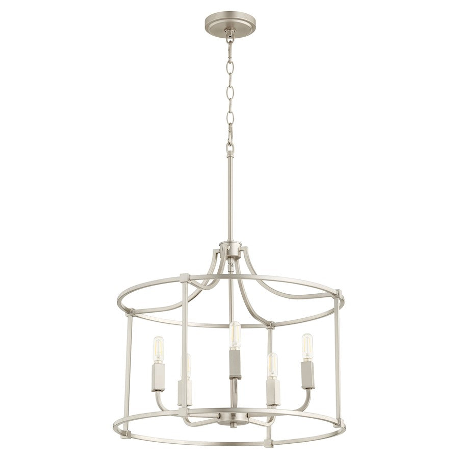 Quorum Olympus 5 Light Nook Pendant, Satin Nickel