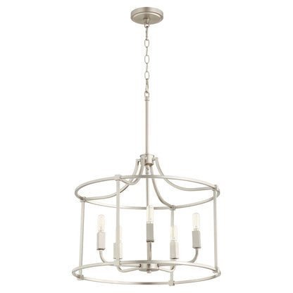 Quorum Olympus 5 Light Nook Pendant, Satin Nickel