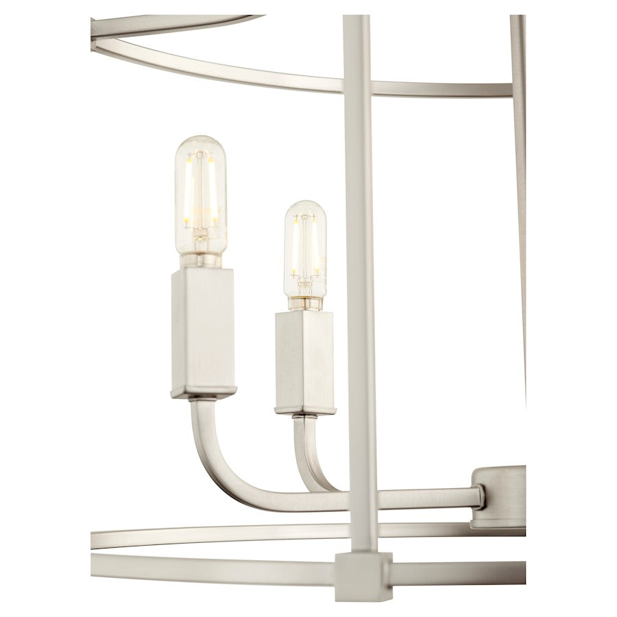 Quorum Olympus 5 Light Nook Pendant, Satin Nickel