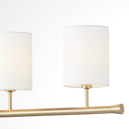 7 Light Linear Chandelier, Aged Brass