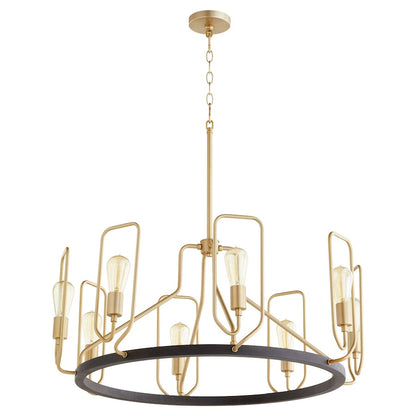 8 Light Chandelier, Noir