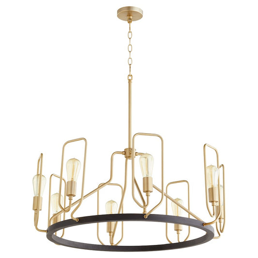 8 Light Chandelier, Noir