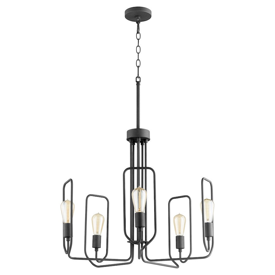5 Light Chandelier, Noir