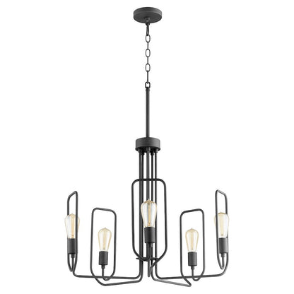 5 Light Chandelier, Noir