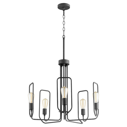 5 Light Chandelier, Noir