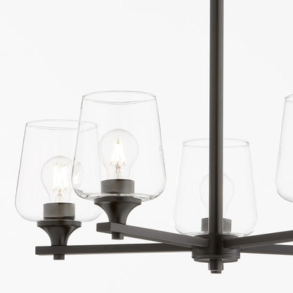 5 Light Chandelier, Matte Black