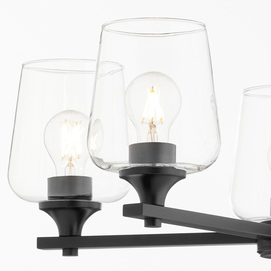 5 Light Chandelier, Matte Black