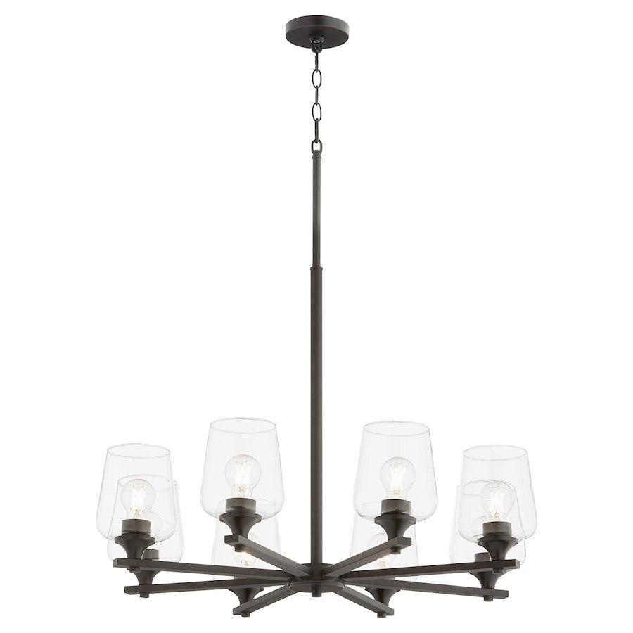 8 Light Chandelier, Matte Black