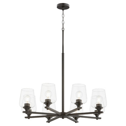 8 Light Chandelier, Matte Black