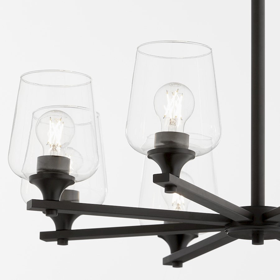 8 Light Chandelier, Matte Black