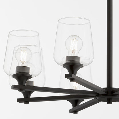 8 Light Chandelier, Matte Black