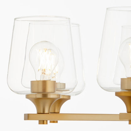 8 Light Chandelier, Aged Brass