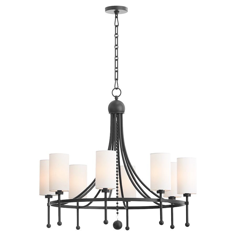 8 Light Bead Chandelier, Matte Black