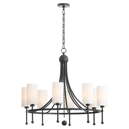 8 Light Bead Chandelier, Matte Black