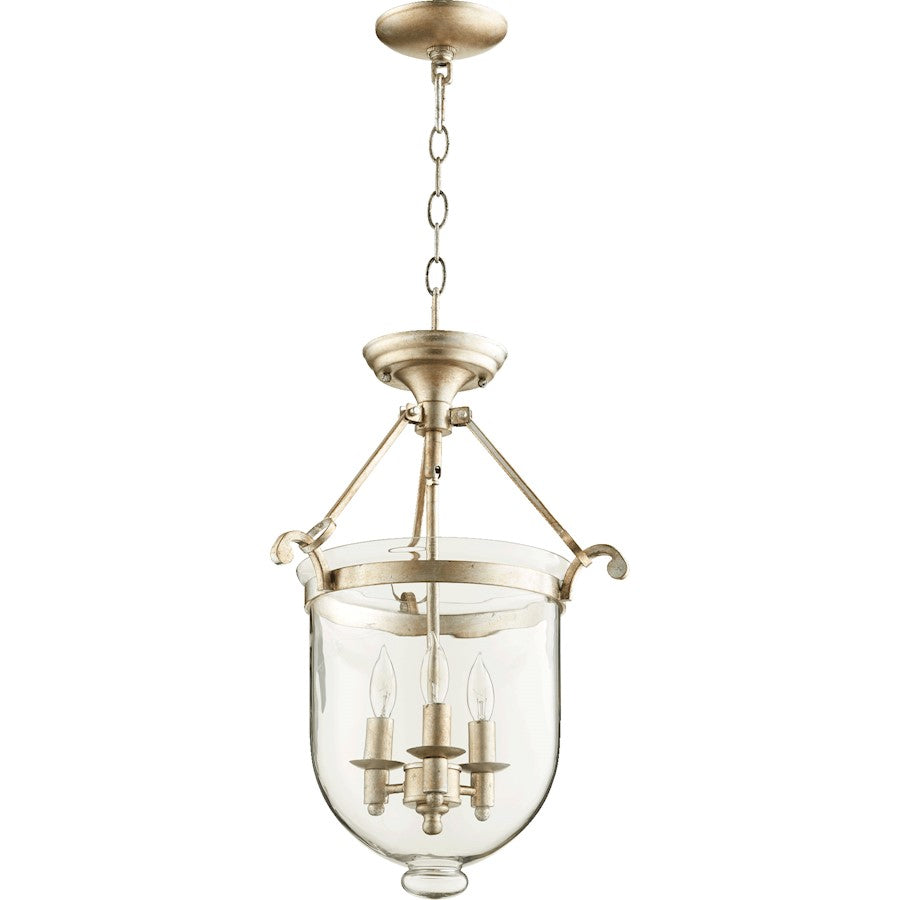 Quorum 3 Light Entry Light, Aged Silver Leaf
