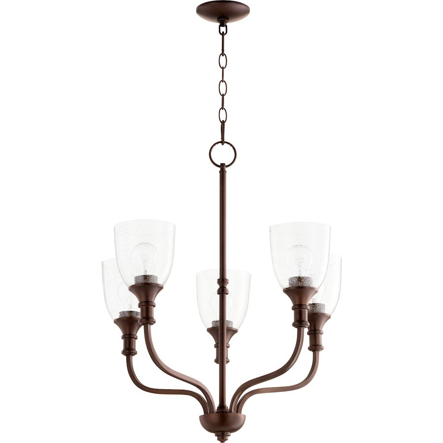 Quorum Richmond Clear/Seed Chandelier, Oiled Bronze