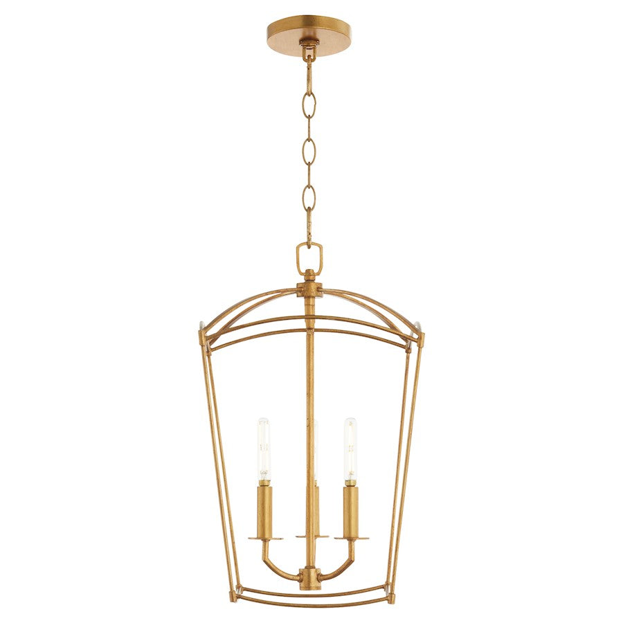 3 Light Entry Light, Gold Leaf