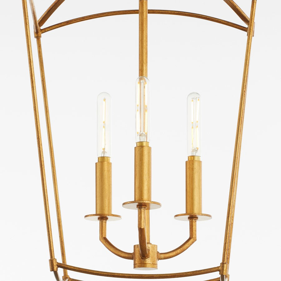 3 Light Entry Light, Gold Leaf