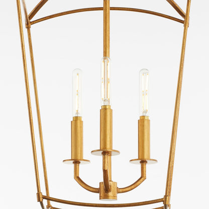 3 Light Entry Light, Gold Leaf