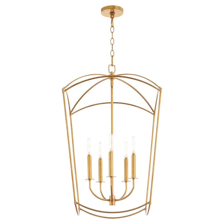 5 Light Entry Light, Gold Leaf