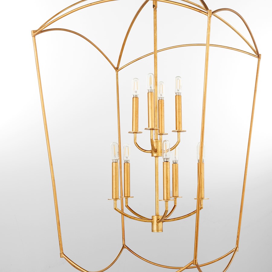 9 Light Entry Light, Gold Leaf