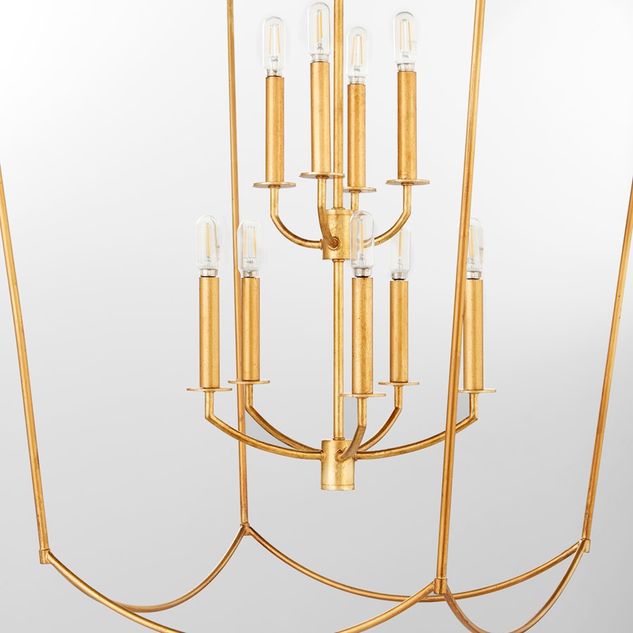 9 Light Entry Light, Gold Leaf