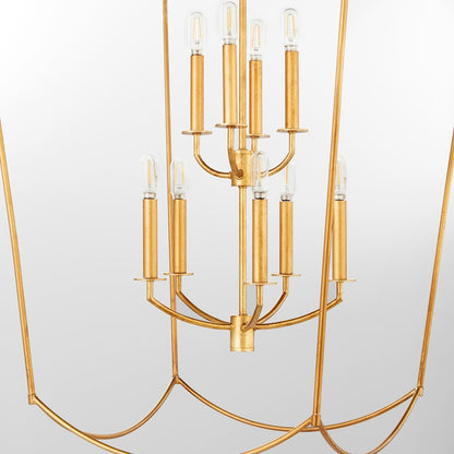 9 Light Entry Light, Gold Leaf