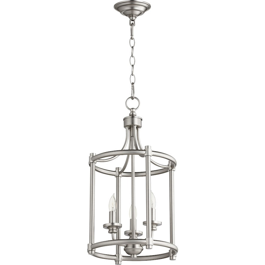 Quorum Rossington 3 Light 12' Entry, Satin Nickel