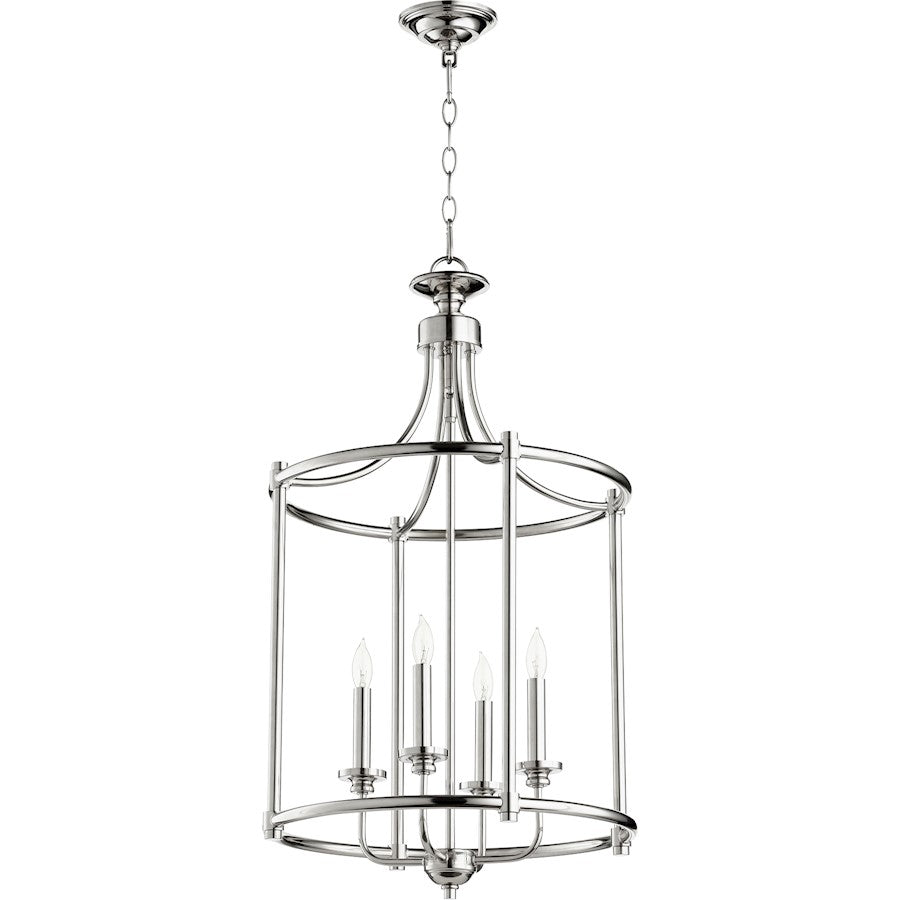 Quorum Rossington 4 Light 18' Entry, Polished Nickel