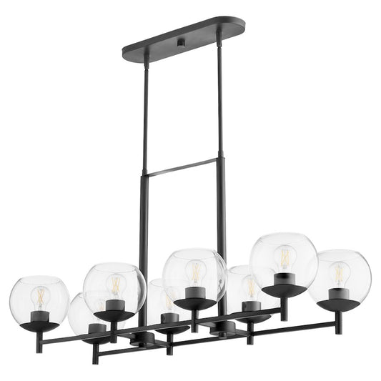 8 Light Linear Chand, Matte Black