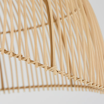 3 Light Rattan Pendant, Matte Black