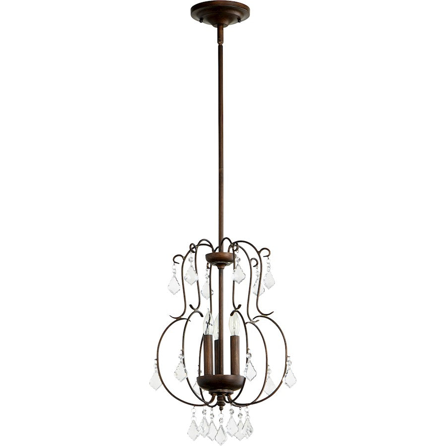 Quorum Ariel 3 Light 13" Pendant, Vintage Copper